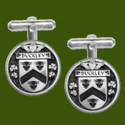 Buckley Irish Coat Of Arms Claddagh Stylish Pewter Family Crest Cufflinks