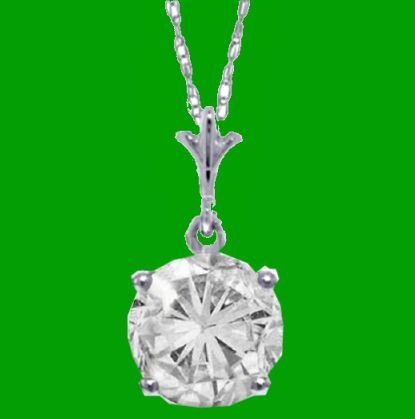 Image 0 of Clear Cubic Zirconia Round Small 14K White Gold Pendant
