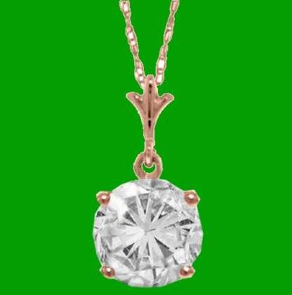 Image 0 of Clear Cubic Zirconia Round Small 14K Rose Gold Pendant