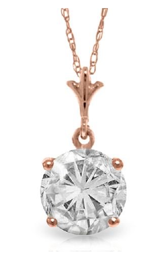 Image 1 of Clear Cubic Zirconia Round Small 14K Rose Gold Pendant