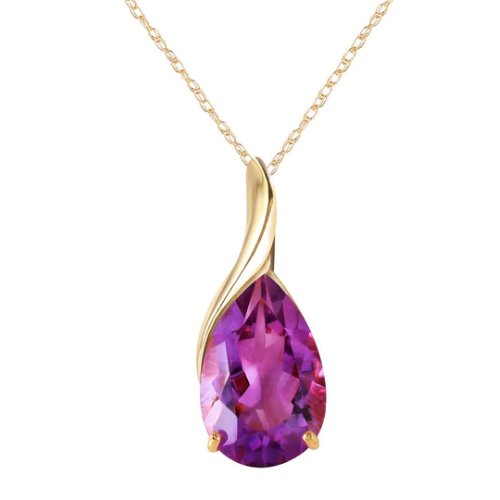 Image 1 of Purple Amethyst Pear Drop Accent 14K Yellow Gold Pendant