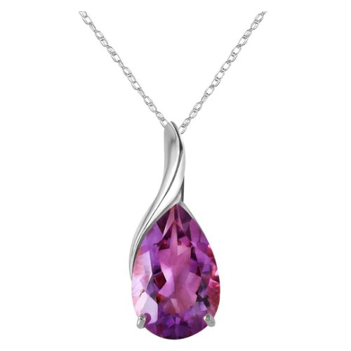 Image 1 of Purple Amethyst Pear Drop Accent 14K White Gold Pendant