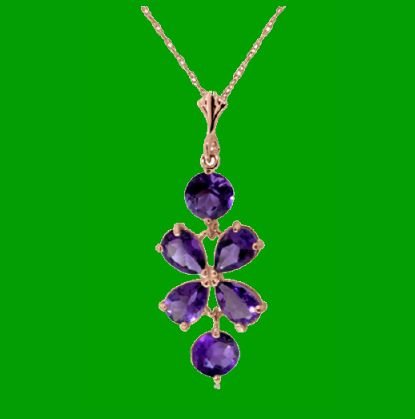 Image 0 of Purple Amethyst Flower Drop 14K Rose Gold Pendant