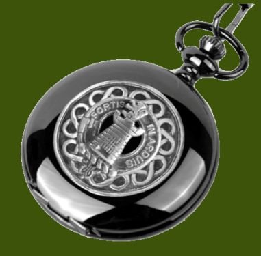 Image 0 of Middleton Clan Badge Pewter Clan Crest Black Hunter Pocket Watch