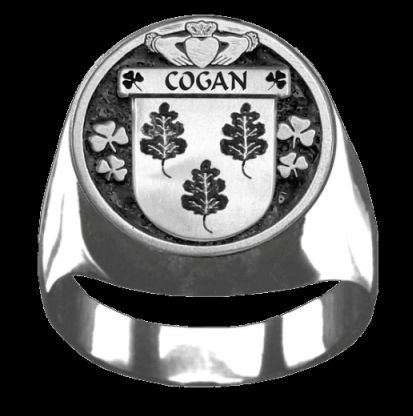 Image 0 of Cogan Irish Coat Of Arms Family Crest Mens Sterling Silver Ring