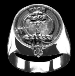 Abercrombie Clan Badge Mens Clan Crest Sterling Silver Ring