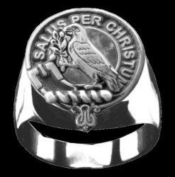 Abernethy Clan Badge Mens Clan Crest Sterling Silver Ring