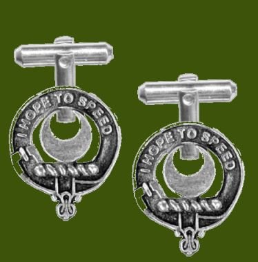 Image 0 of Cathcart Clan Badge Stylish Pewter Clan Crest Cufflinks