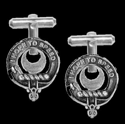 Image 0 of Cathcart Clan Badge Sterling Silver Clan Crest Cufflinks