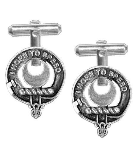 Image 1 of Cathcart Clan Badge Sterling Silver Clan Crest Cufflinks