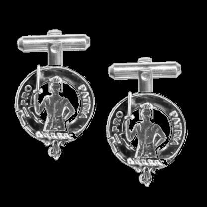 Image 0 of Bannerman Clan Badge Sterling Silver Clan Crest Cufflinks