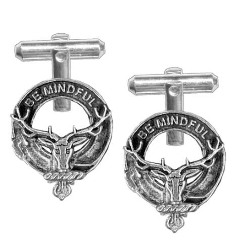 Image 1 of Calder Clan Badge Stylish Pewter Clan Crest Cufflinks