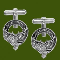 Calder Clan Badge Stylish Pewter Clan Crest Cufflinks