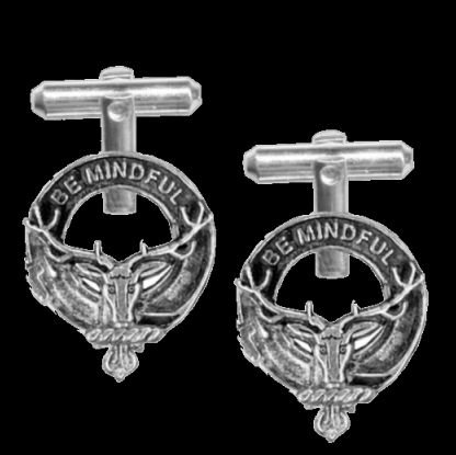Image 0 of Calder Clan Badge Sterling Silver Clan Crest Cufflinks