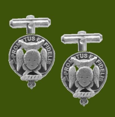 Image 0 of Carruthers Clan Badge Stylish Pewter Clan Crest Cufflinks