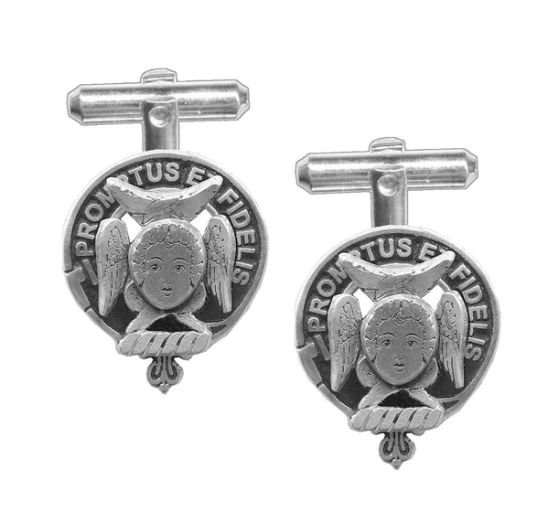 Image 1 of Carruthers Clan Badge Stylish Pewter Clan Crest Cufflinks