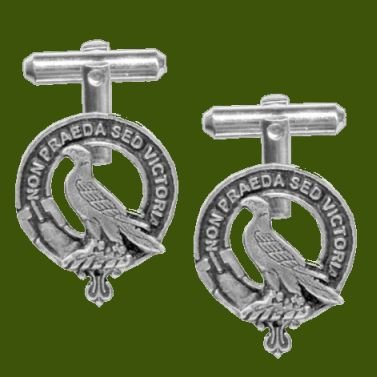 Image 0 of Chalmers Clan Badge Stylish Pewter Clan Crest Cufflinks
