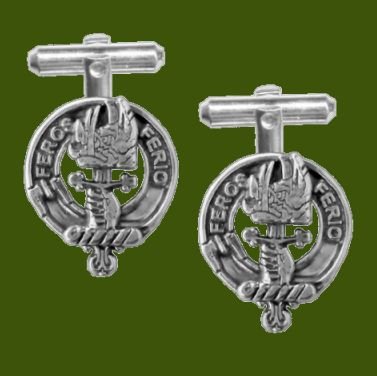Image 0 of Chisholm Clan Badge Stylish Pewter Clan Crest Cufflinks