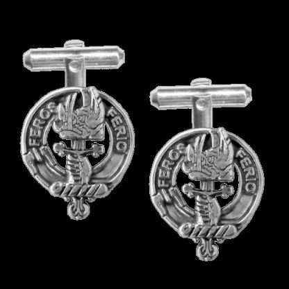 Image 0 of Clelland Clan Badge Sterling Silver Clan Crest Cufflinks