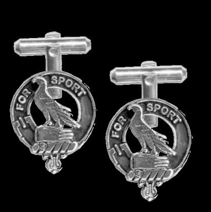 Image 0 of Chisholm Clan Badge Sterling Silver Clan Crest Cufflinks