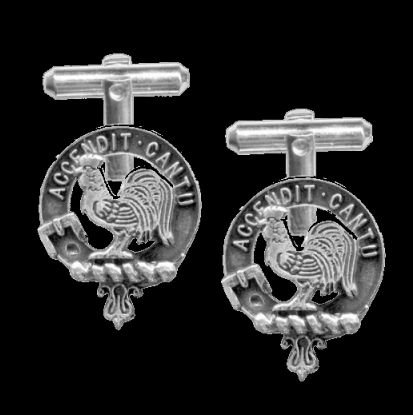 Image 0 of Cockburn Clan Badge Sterling Silver Clan Crest Cufflinks