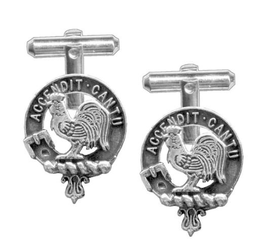Image 1 of Cockburn Clan Badge Sterling Silver Clan Crest Cufflinks