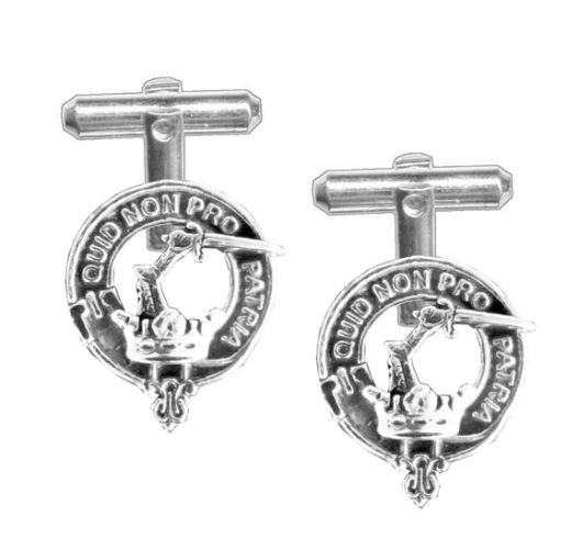 Image 1 of Dewar Clan Badge Sterling Silver Clan Crest Cufflinks