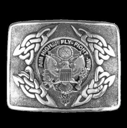 Image 0 of United States Air Force Badge Interlace Mens Sterling Silver Kilt Belt Buckle