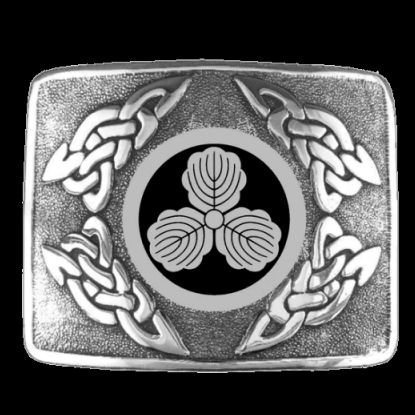 Image 0 of Japanese Mon Badge Interlace Mens Sterling Silver Kilt Belt Buckle