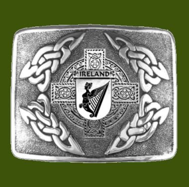 Image 0 of Ireland Badge Interlace Mens Stylish Pewter Kilt Belt Buckle
