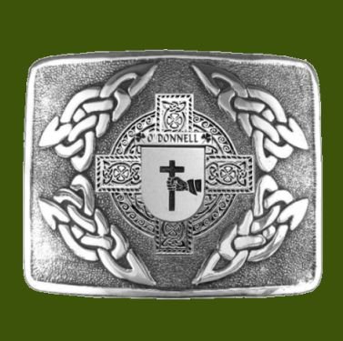 Image 0 of ODonnell Irish Badge Interlace Mens Stylish Pewter Kilt Belt Buckle
