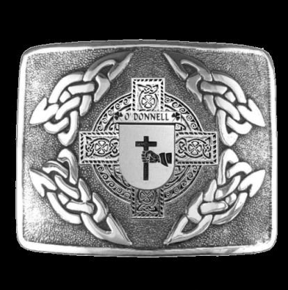 Image 0 of ODonnell Irish Badge Interlace Mens Sterling Silver Kilt Belt Buckle