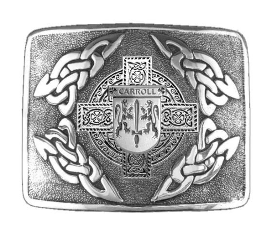 Image 1 of Carroll Irish Badge Interlace Mens Sterling Silver Kilt Belt Buckle