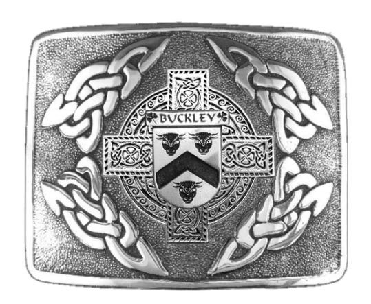 Image 1 of Buckley Irish Badge Interlace Mens Stylish Pewter Kilt Belt Buckle