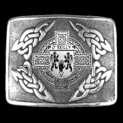 Image 0 of OReilly Irish Badge Interlace Mens Sterling Silver Kilt Belt Buckle