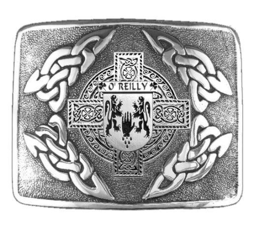 Image 1 of OReilly Irish Badge Interlace Mens Sterling Silver Kilt Belt Buckle