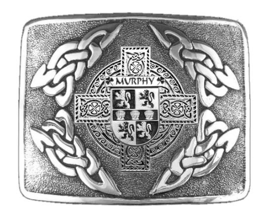 Image 1 of Murphy Irish Badge Interlace Mens Sterling Silver Kilt Belt Buckle