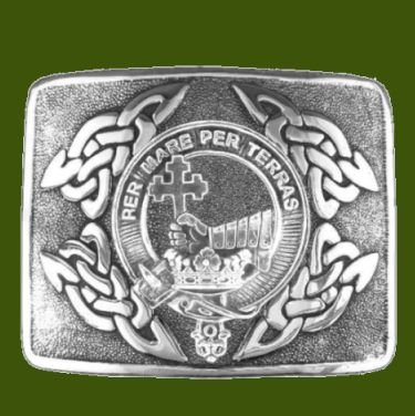 Image 0 of MacDonald Clan Badge Interlace Mens Stylish Pewter Kilt Belt Buckle