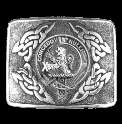 Image 0 of Little Clan Badge Interlace Mens Sterling Silver Kilt Belt Buckle