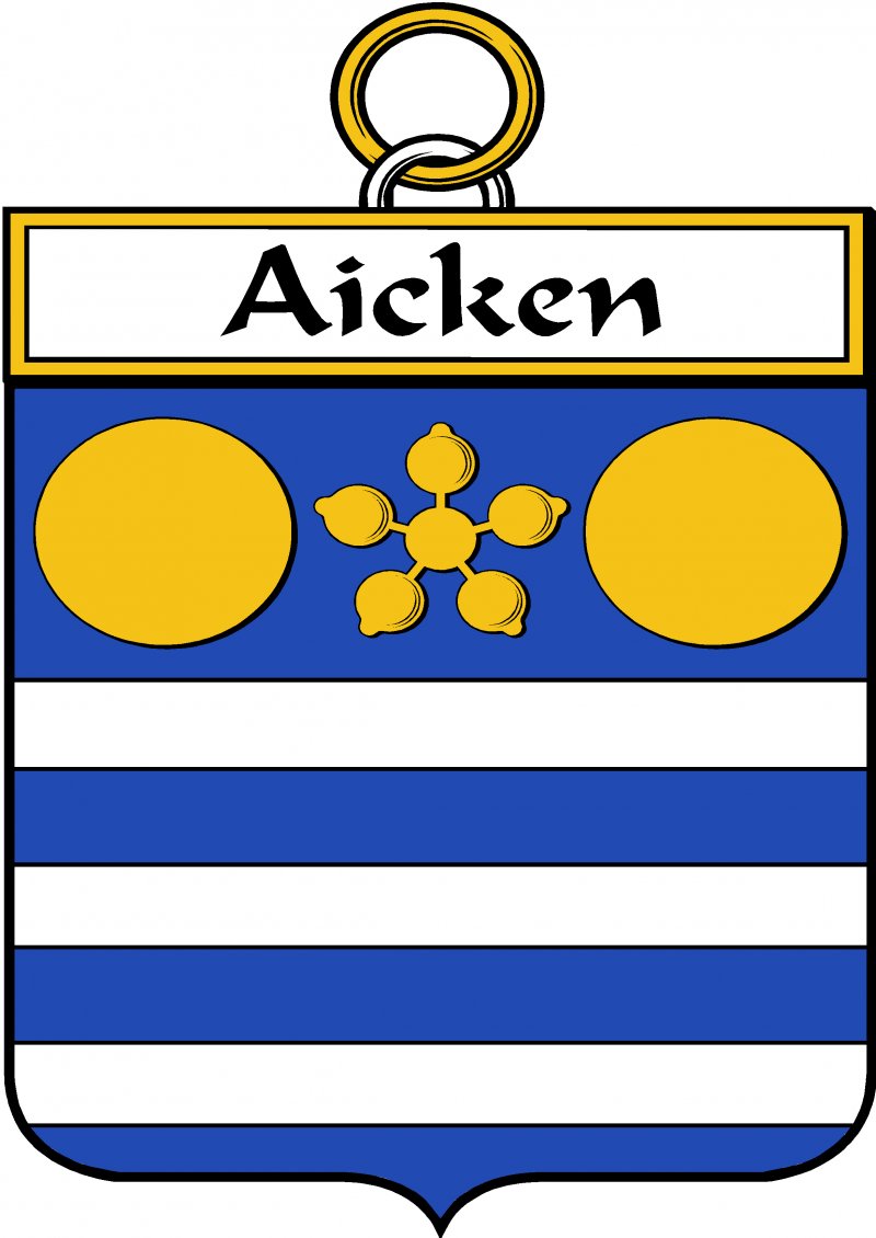 Image 3 of Aicken Irish Coat Of Arms Family Crest Paper Poster