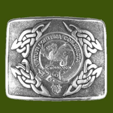 Image 0 of MacBeth Clan Badge Interlace Mens Stylish Pewter Kilt Belt Buckle