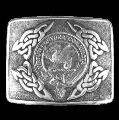 Image 0 of MacBeth Clan Badge Interlace Mens Sterling Silver Kilt Belt Buckle