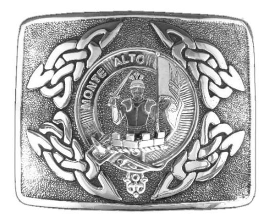 Image 1 of Mowat Clan Badge Interlace Mens Stylish Pewter Kilt Belt Buckle
