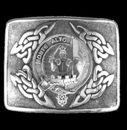Image 0 of Mowat Clan Badge Interlace Mens Sterling Silver Kilt Belt Buckle