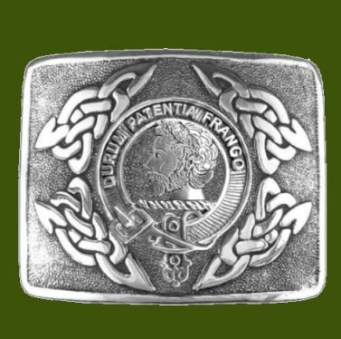 Image 0 of Muir Clan Badge Interlace Mens Stylish Pewter Kilt Belt Buckle