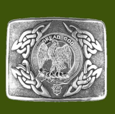 Image 0 of Munro Clan Badge Interlace Mens Stylish Pewter Kilt Belt Buckle