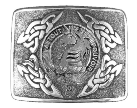 Image 1 of Oliphant Clan Badge Interlace Mens Sterling Silver Kilt Belt Buckle