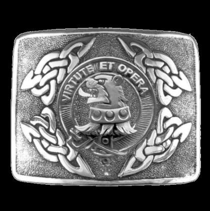 Image 0 of Pentland Clan Badge Interlace Mens Sterling Silver Kilt Belt Buckle