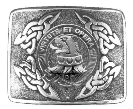 Image 1 of Pentland Clan Badge Interlace Mens Sterling Silver Kilt Belt Buckle
