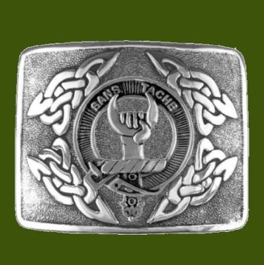 Image 0 of Napier Clan Badge Interlace Mens Stylish Pewter Kilt Belt Buckle